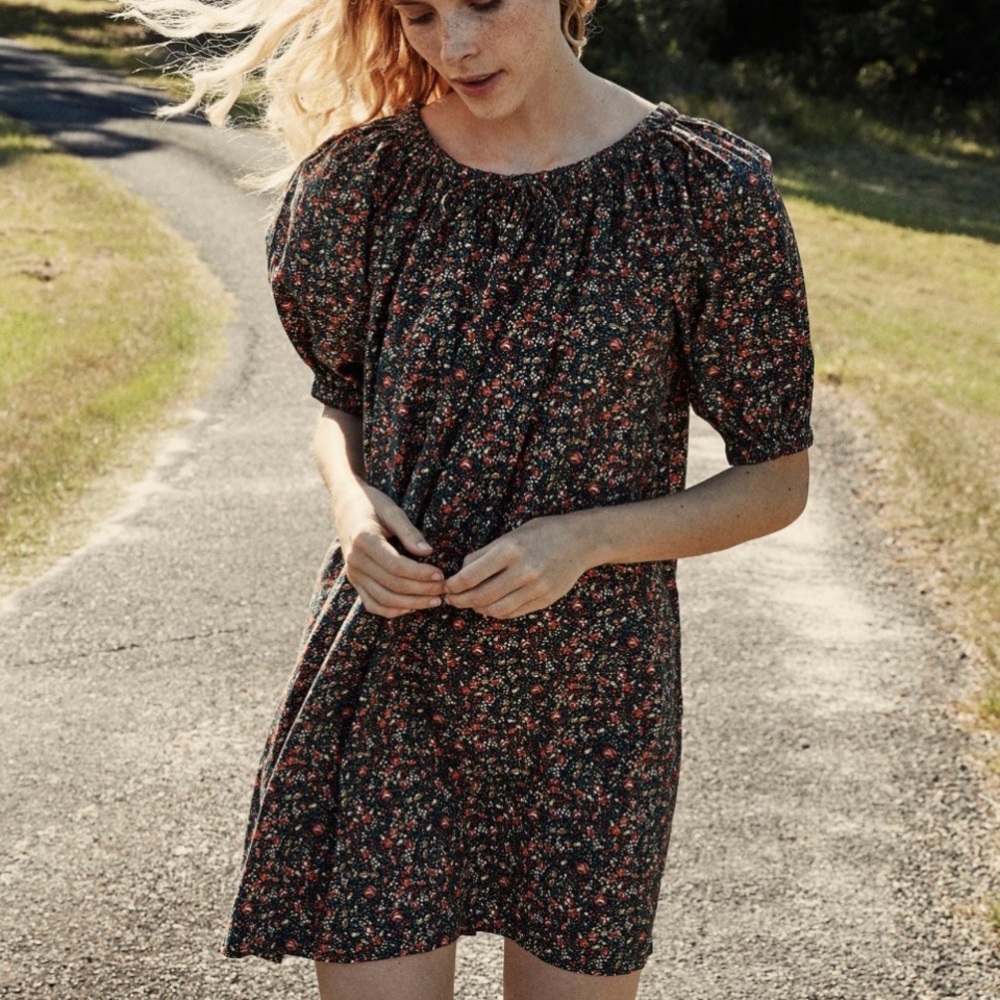 Doen Chestnut Dress in Black Petit Jardin